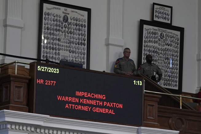 GOP-controlled Texas House impeaches Republican Attorney General Ken Paxton, triggering suspension