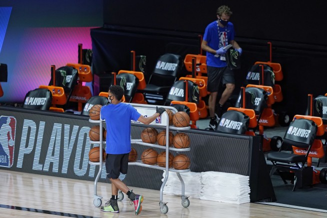 Bucks players don't take the court for NBA playoff game