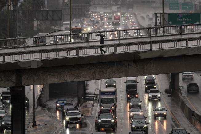 Atmospheric river douses Southern California, threatening rockslides in LA's fire-ravaged areas