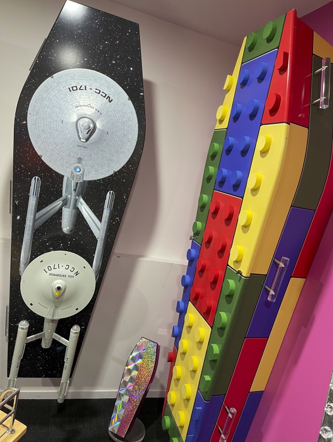 Colorful coffins lighten mood at New Zealand funerals