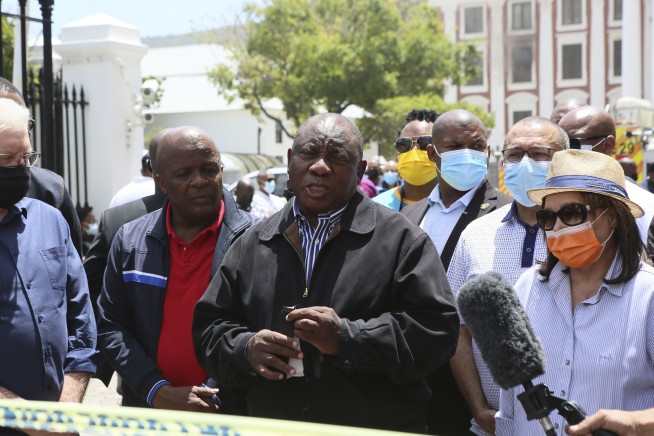 Fire ravages South Africa's Parliament complex; 1 detained