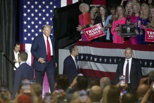 Trump turns his full focus on Harris at his first rally since Biden's exit from the 2024 race
