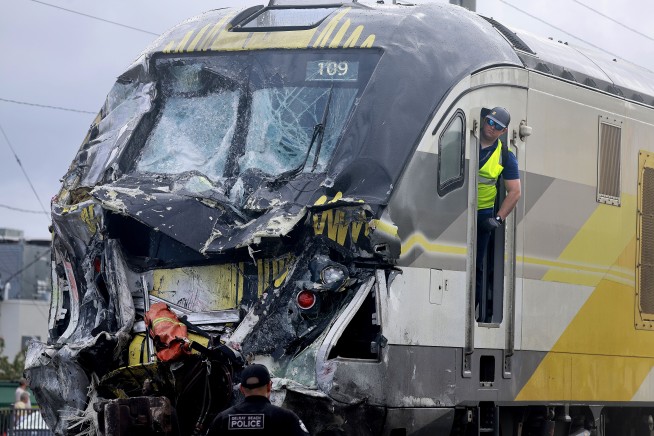 15 hurt in Florida when train hits fire truck that drove onto tracks after another train passed