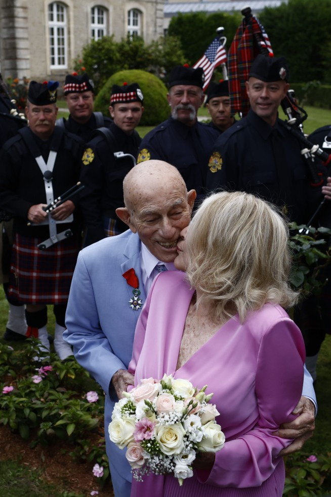 A World War II veteran just married his bride near Normandy's D-Day beaches. He's 100, she's 96