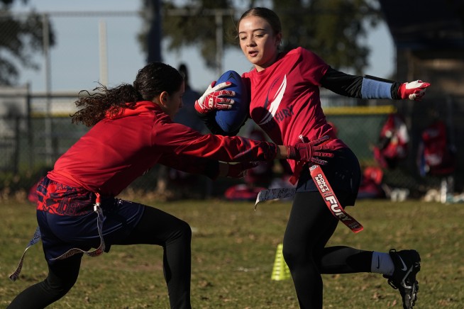 Flag football gives female players sense of community, scholarship options and soon shot at Olympics