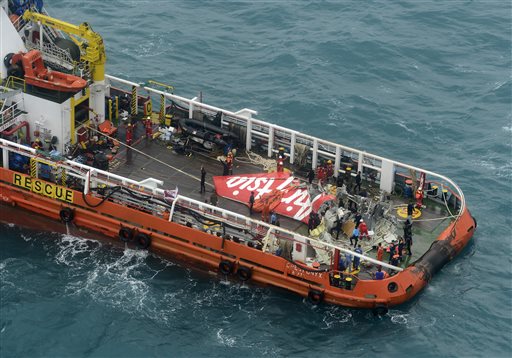 Divers Raise Tail Section of AirAsia Plane
