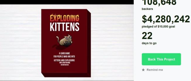 Kickstarter's Most-Backed Project: Exploding Kittens