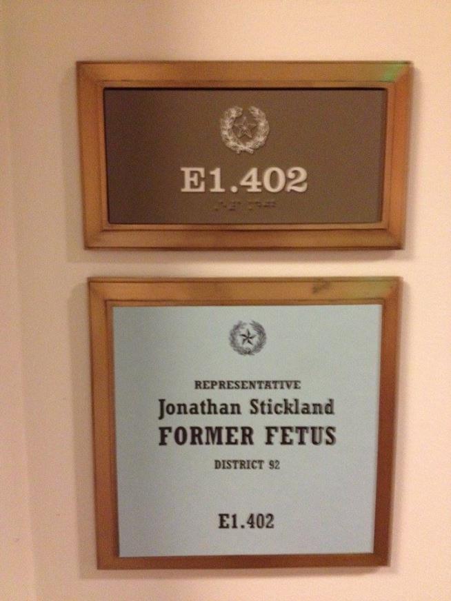 Texas Lawmakers Clash Over 'Former Fetus' Signs