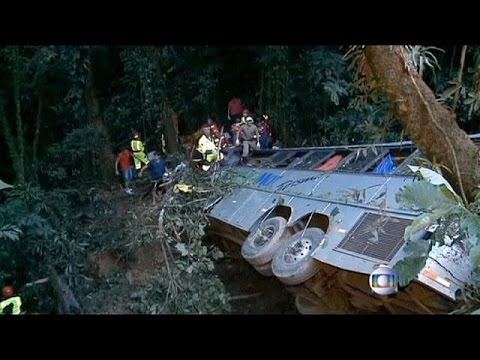 At Least 40 Killed as Brazil Bus Plunges Down Ravine