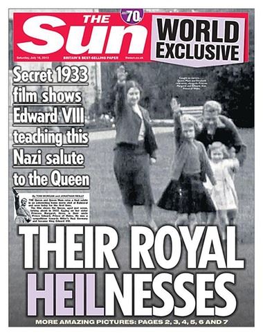 British Tabloid Shows Queen as Girl in Nazi Salute