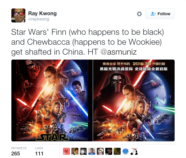 This Chinese Star Wars Poster Might Be a Bit Racist