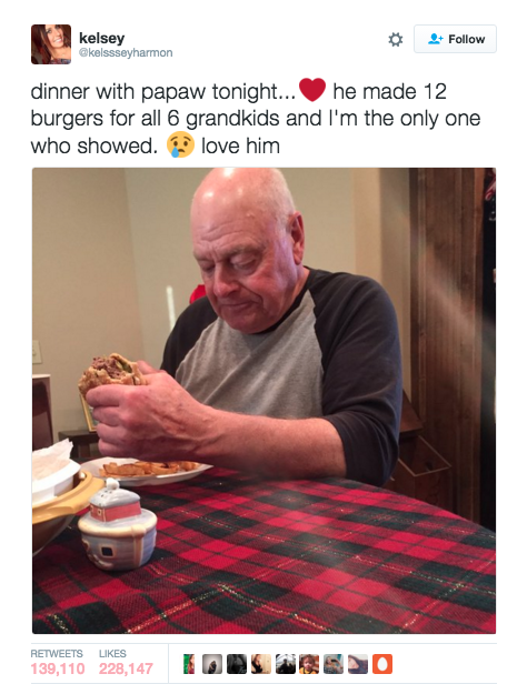 Lonely Burger-Eating Papaw Gives the Internet a Sad