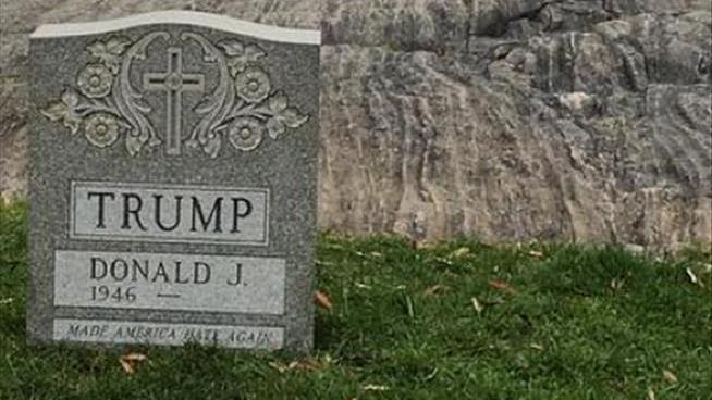 Trump Tombstone Pops Up in Central Park