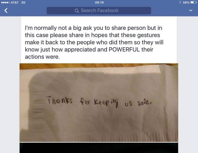 Cops Moved by Teen's Surprise Napkin Message