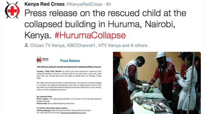 Baby Rescued 4 Days After Kenya Building Collapse