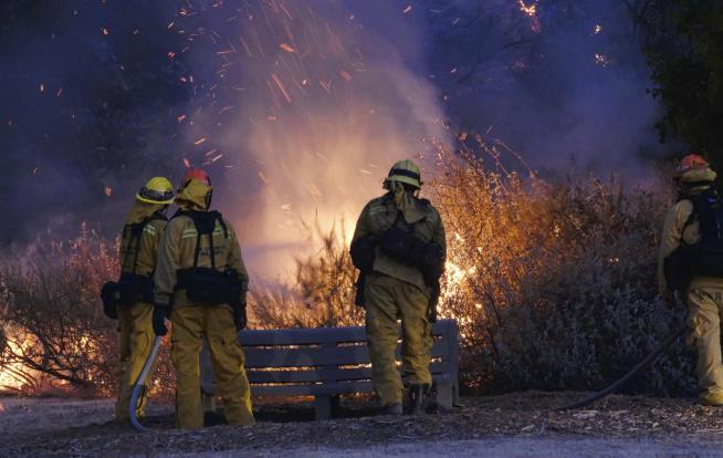 Car Wreck Sparks Brushfire, Turns LA-Area Hills 'Into Torches'