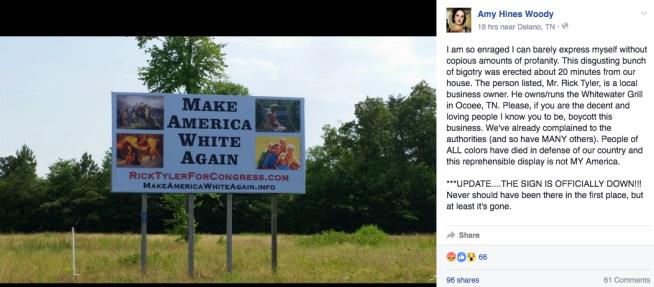 Congressional Candidate Erects Super Racist Campaign Billboard
