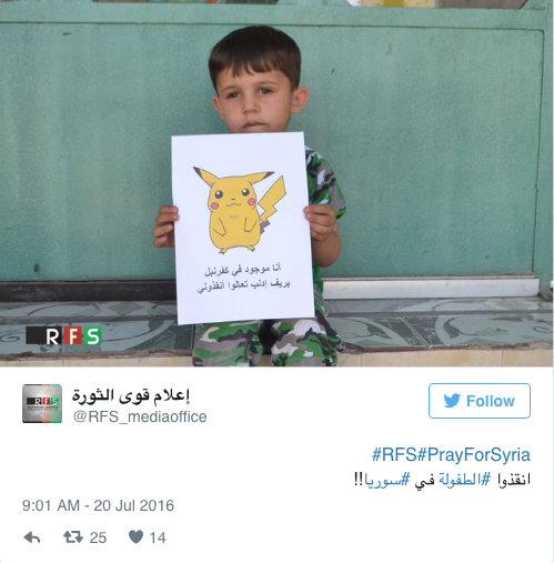 Syrian Children Hold Pictures of Pokemon to Get Found: Report