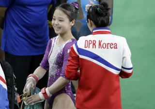 North, South Korean Gymnasts Unite for Selfie
