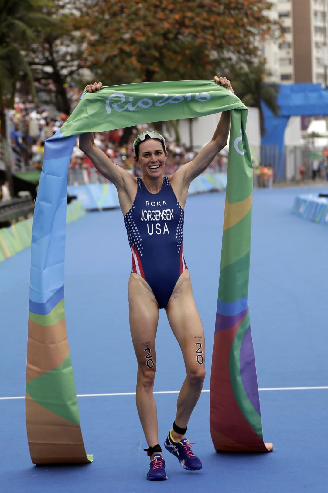Gwen Jorgensen gave the US its first Olympic triathlon gold medal Saturday