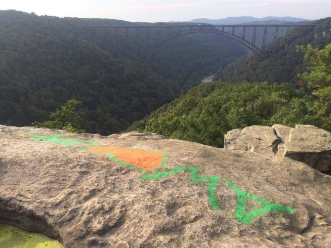 Graffiti Defaces National Park Trail