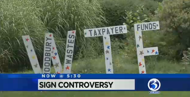 Much Drama in Connecticut Over 'WTF' Lawn Sign