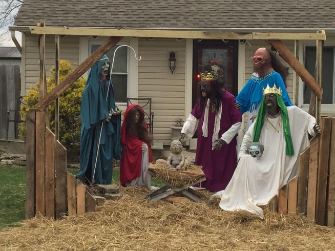 Ohio Man's Controversial 'Zombie Nativity' Vandalized