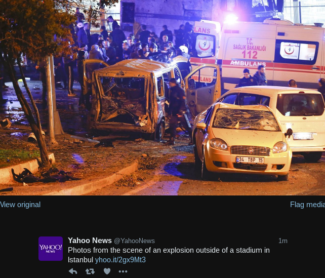 Explosions Heard Near Soccer Stadium; 20 Hurt in Istanbul