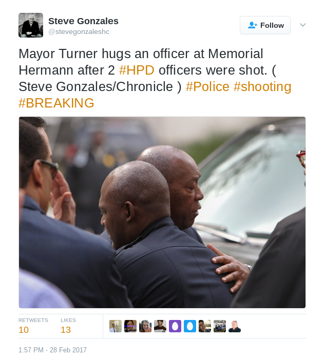 2 Houston Officers Shot, 1 in Critical Condition