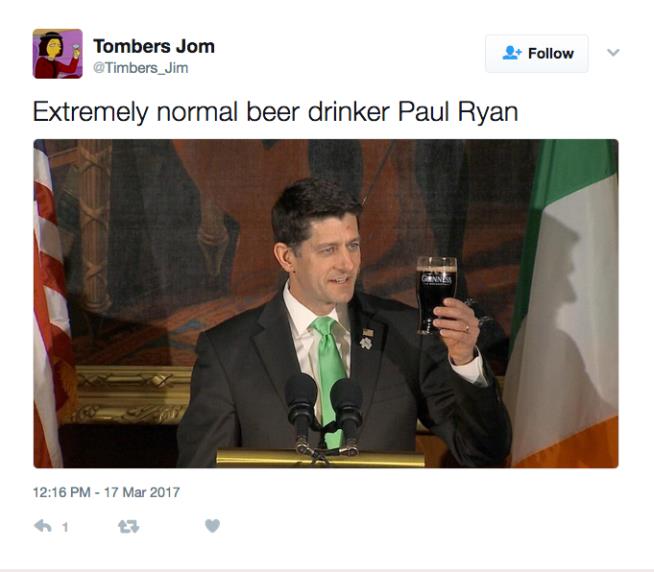 No One Liked Paul Ryan's St. Paddy's Day Pint