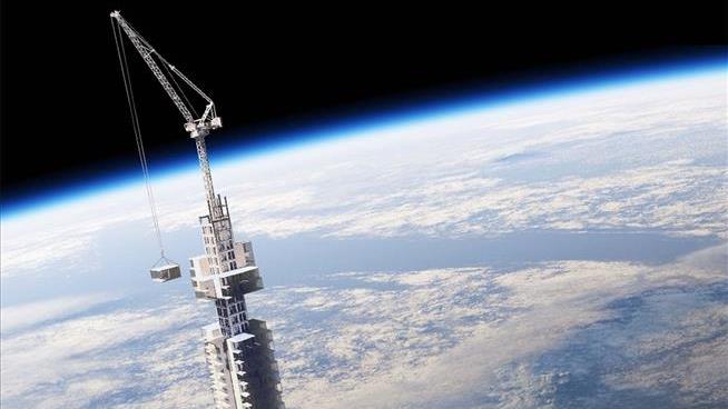 Skyscraper of the Future Hangs From Orbiting Asteroid