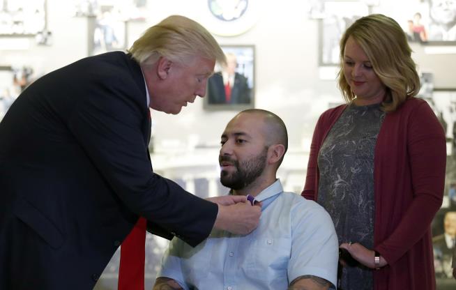 Trump Awards Purple Heart at Walter Reed Military Hospital