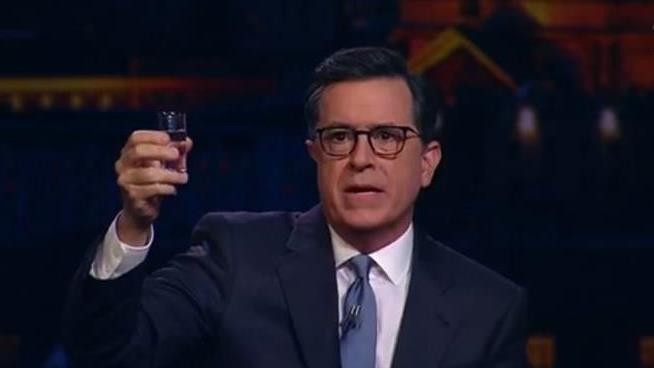 Colbert Downs Vodka, Burns Trump With the Russians