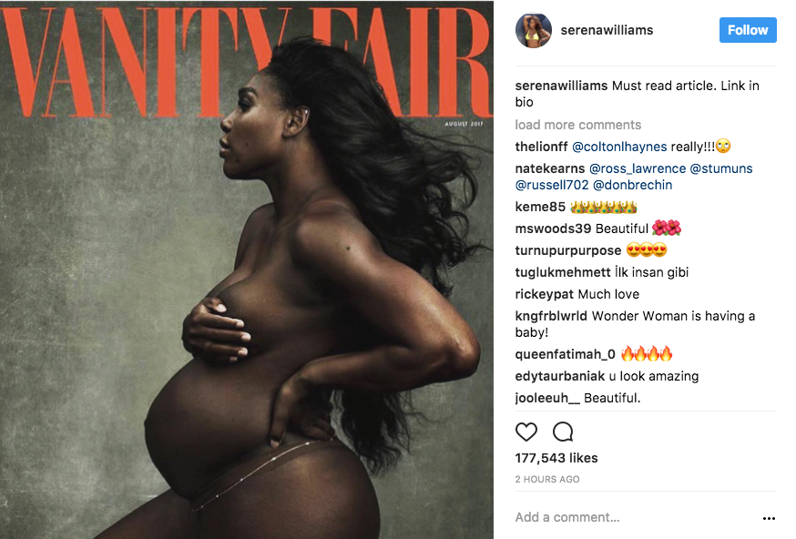 Pregnant Serena Williams Poses Nude for 'Vanity Fair' .