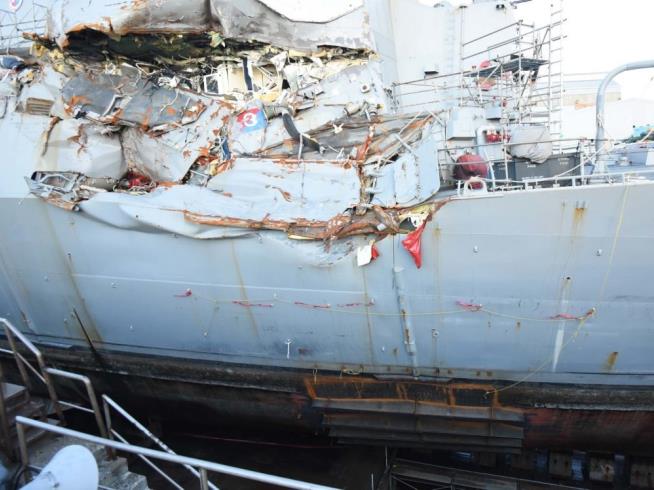 New Photos Show Damage to Navy Vessel in Fatal Collision