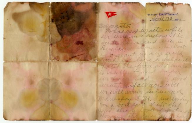Letter Found on Titanic Victim Sells for $166K