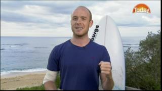 Rookie Surfer Borrows Pro Trick, Fends Off Shark