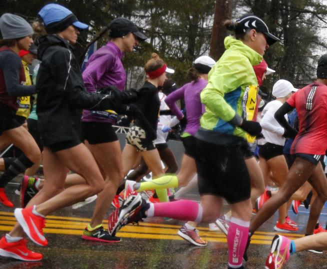 Runner in Purple Is Real Shock of Boston Marathon