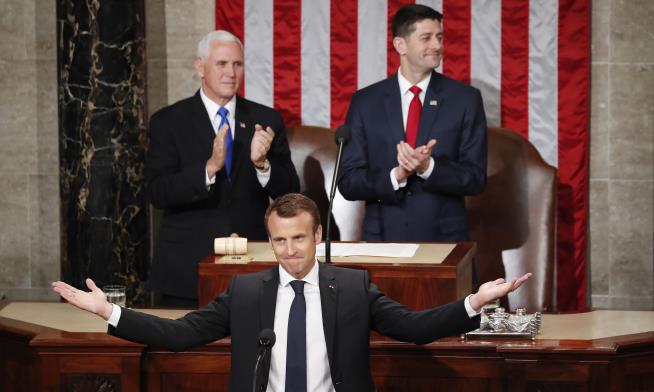 Macron Denounces Isolationism in Speech to Congress