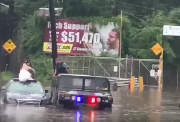 NJ Cops Rescue Bride, Groom From Flooded Car