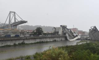 'Apocalyptic Scene' on a Genoa Bridge