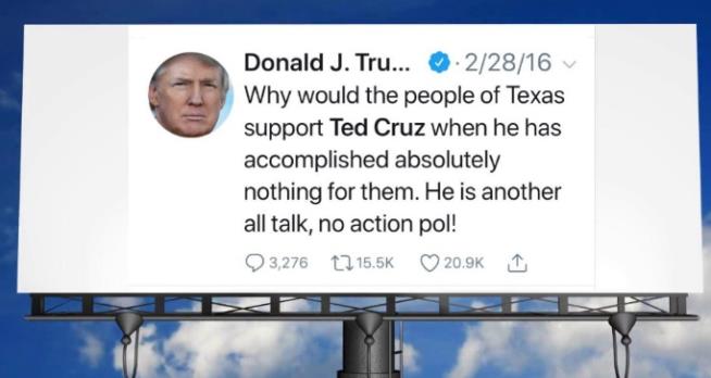 Campaign Uses Trump Tweets Against Cruz