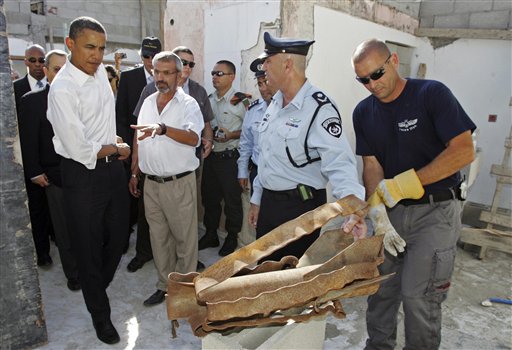 Obama Visits Sderot, Meets Olmert, Abbas