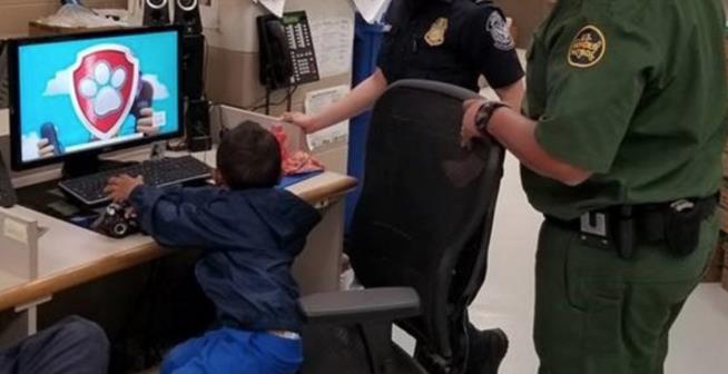 Mystery at the Border: Boy With Writing on Shoes