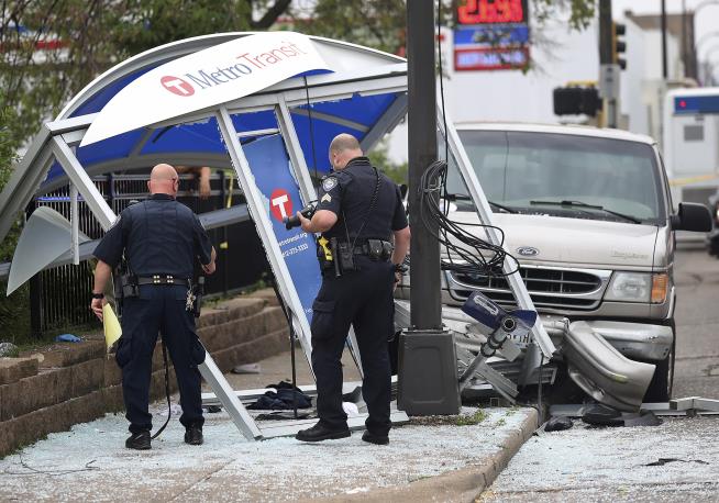 Cops: Man Hit Bus, Backed Up, Then Crashed Into Bus Stop