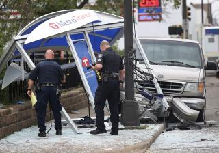 Cops: Man Hit Bus, Backed Up, Then Crashed Into Bus Stop