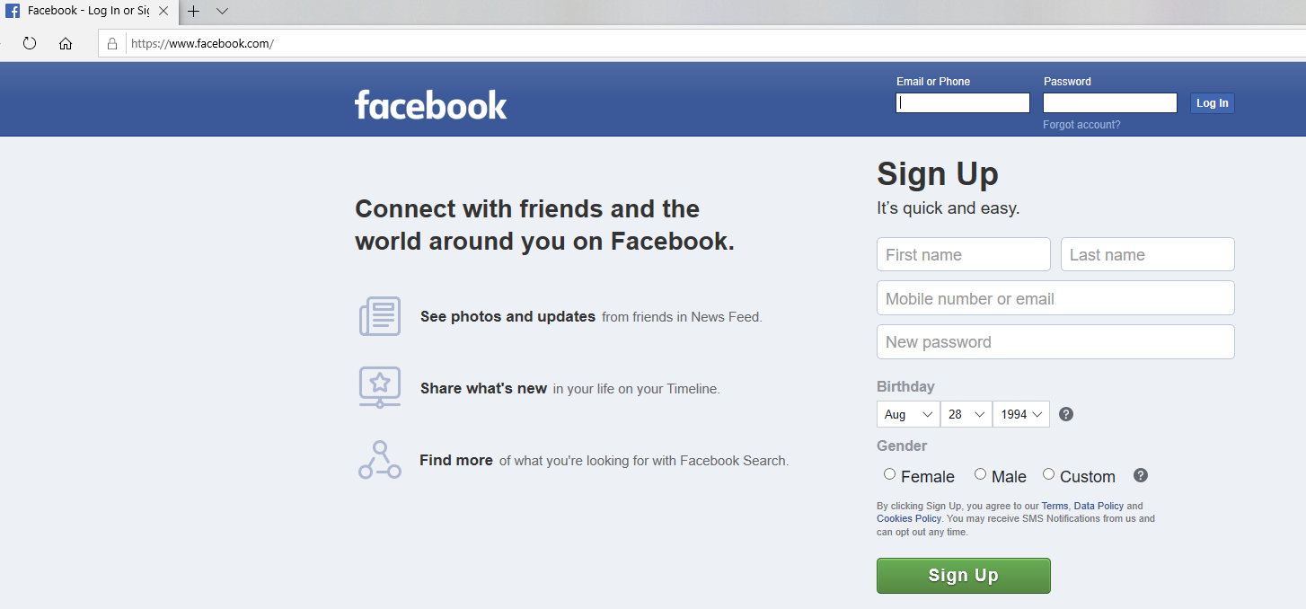 Facebook Removes The Word Free From Its Signup Page