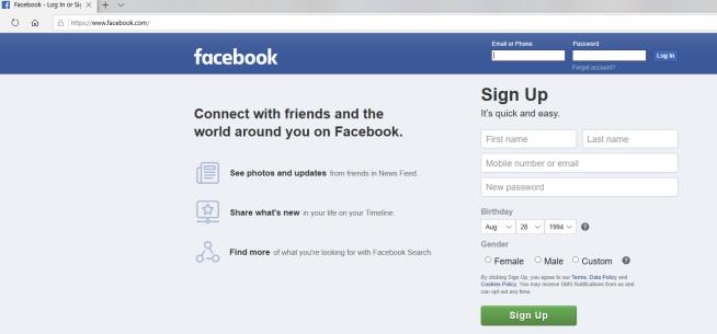 Facebook's Signup Page Bears a New Set of Words