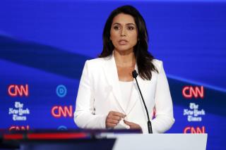 Gabbard Pushes Back at 'Queen of the Warmongers'