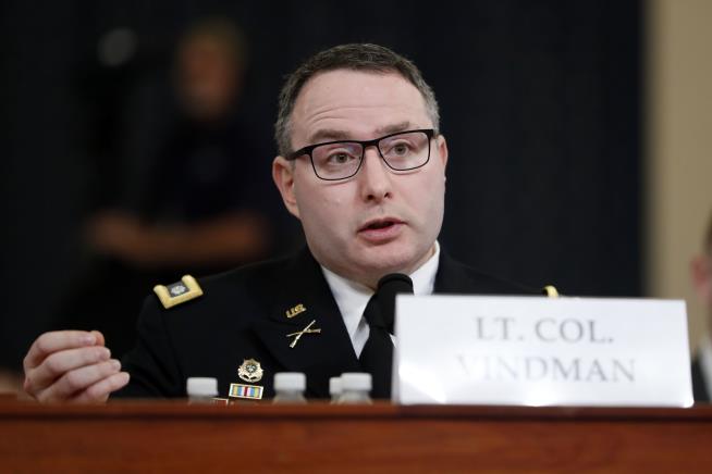 White House May Boot Vindman From NSC
